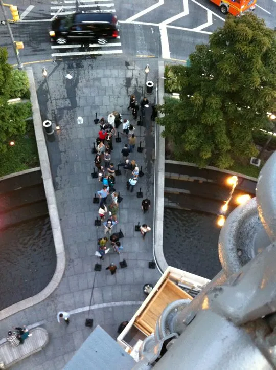 View of the entrance line below